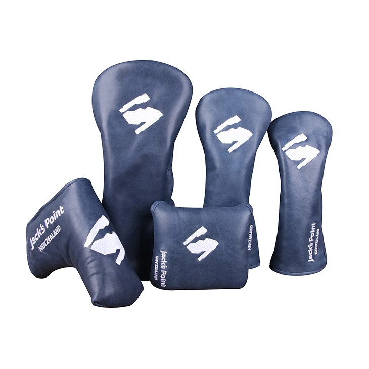 dark blue genuine leather golf headcover 1 dark blue genuine leather golf headcover 1
